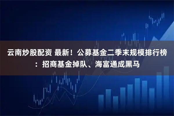 云南炒股配资 最新！公募基金二季末规模排行榜：招商基金掉队、海富通成黑马