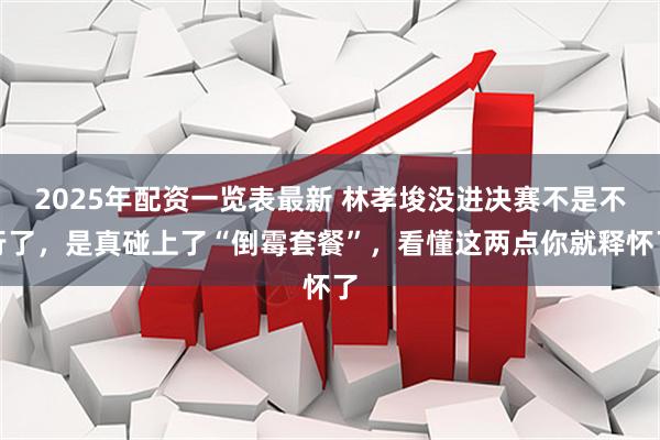 2025年配资一览表最新 林孝埈没进决赛不是不行了,是真碰上了“倒霉套餐”,看懂这两点你就释怀了